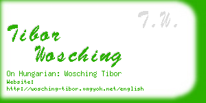 tibor wosching business card